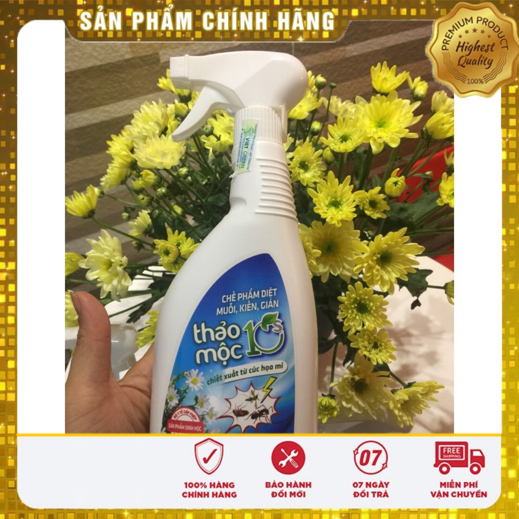 Xịt phun diệt muỗi kiến gián Thảo mộc 10s với tinh dầu thiên nhiên