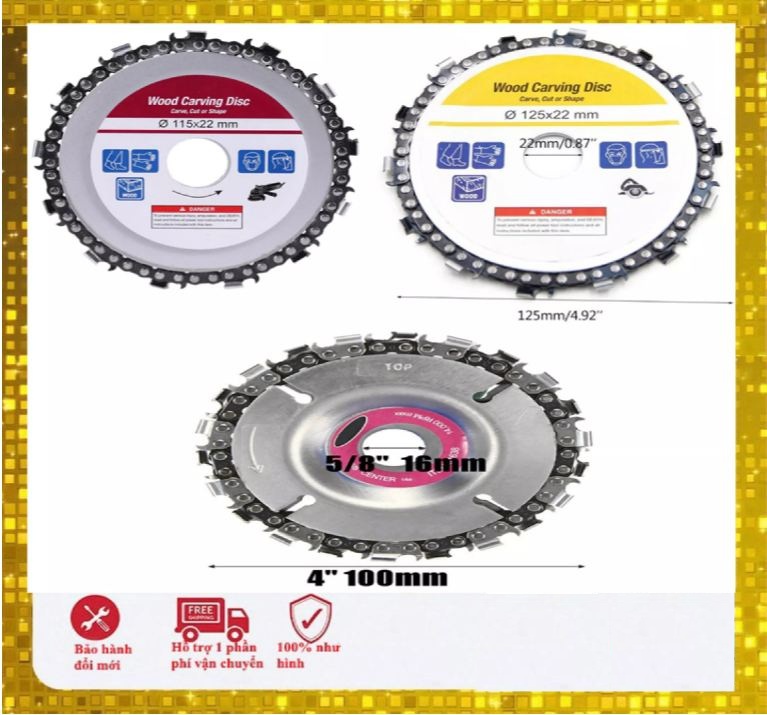 Lưỡi cắt gỗ,lưỡi cưa gỗ xích gắn máy cắt,máy mài đường kính 100-115-125mm