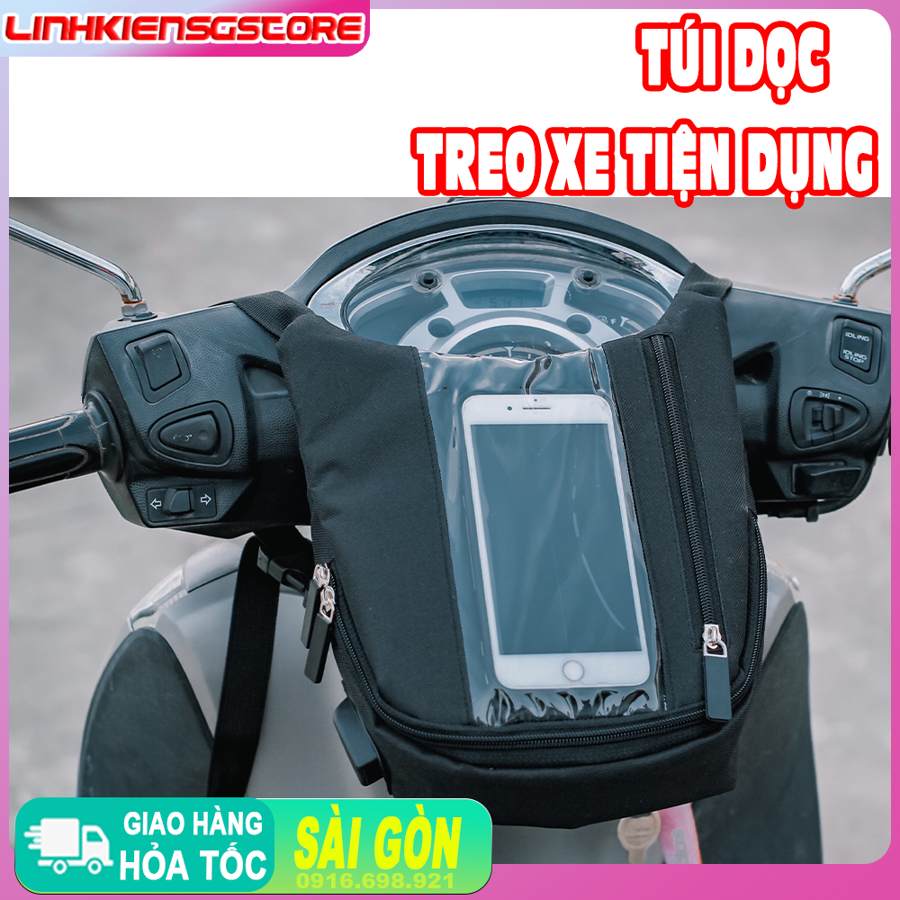 Túi Treo Để Điện Thoại Dọc Cho Xe Máy Chống Nước Cảm Ứng Tốt , Khóa Kéo Chất Lượng