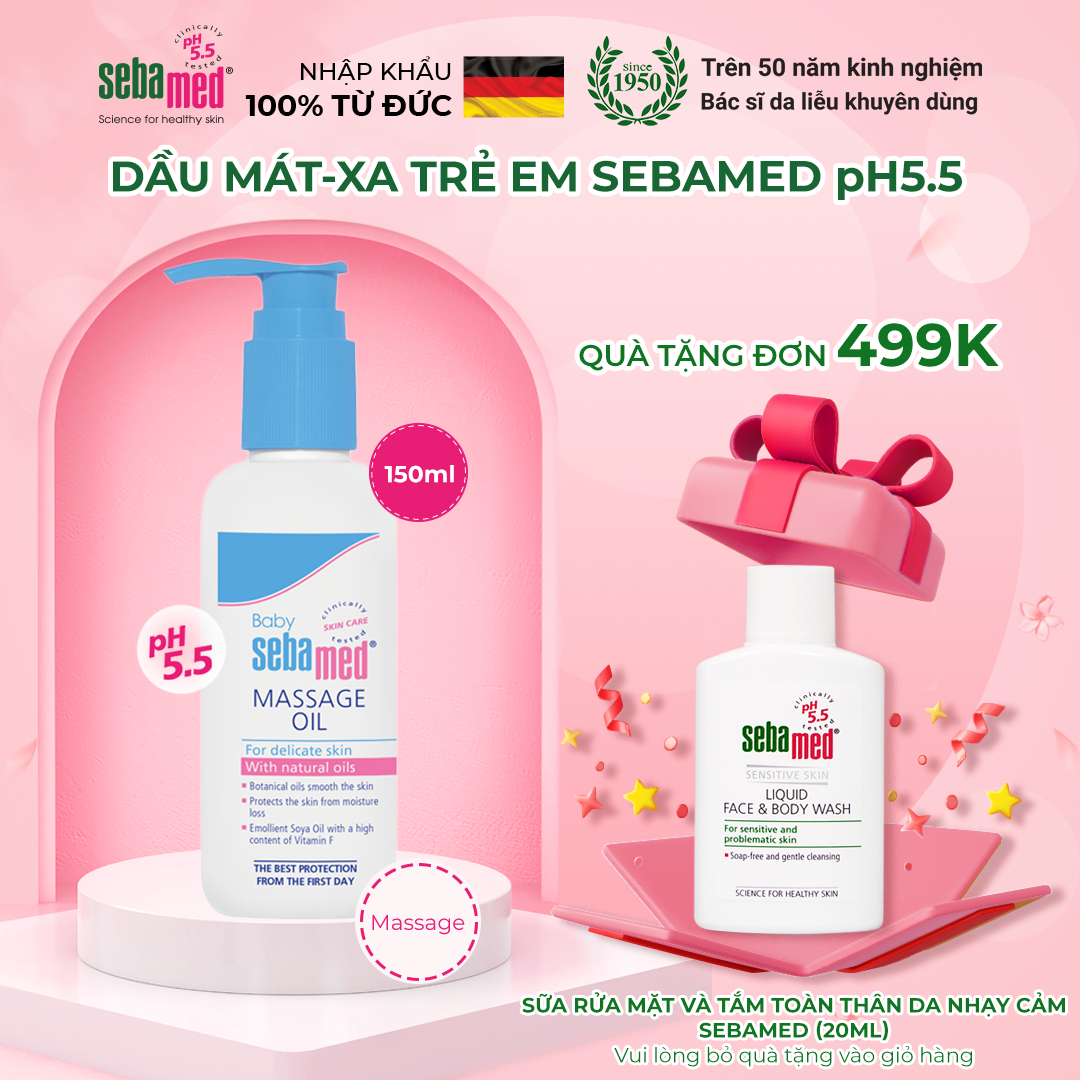 Dầu mát-xa trẻ em Baby Sebamed Soomthing Massage Oil pH5.5
