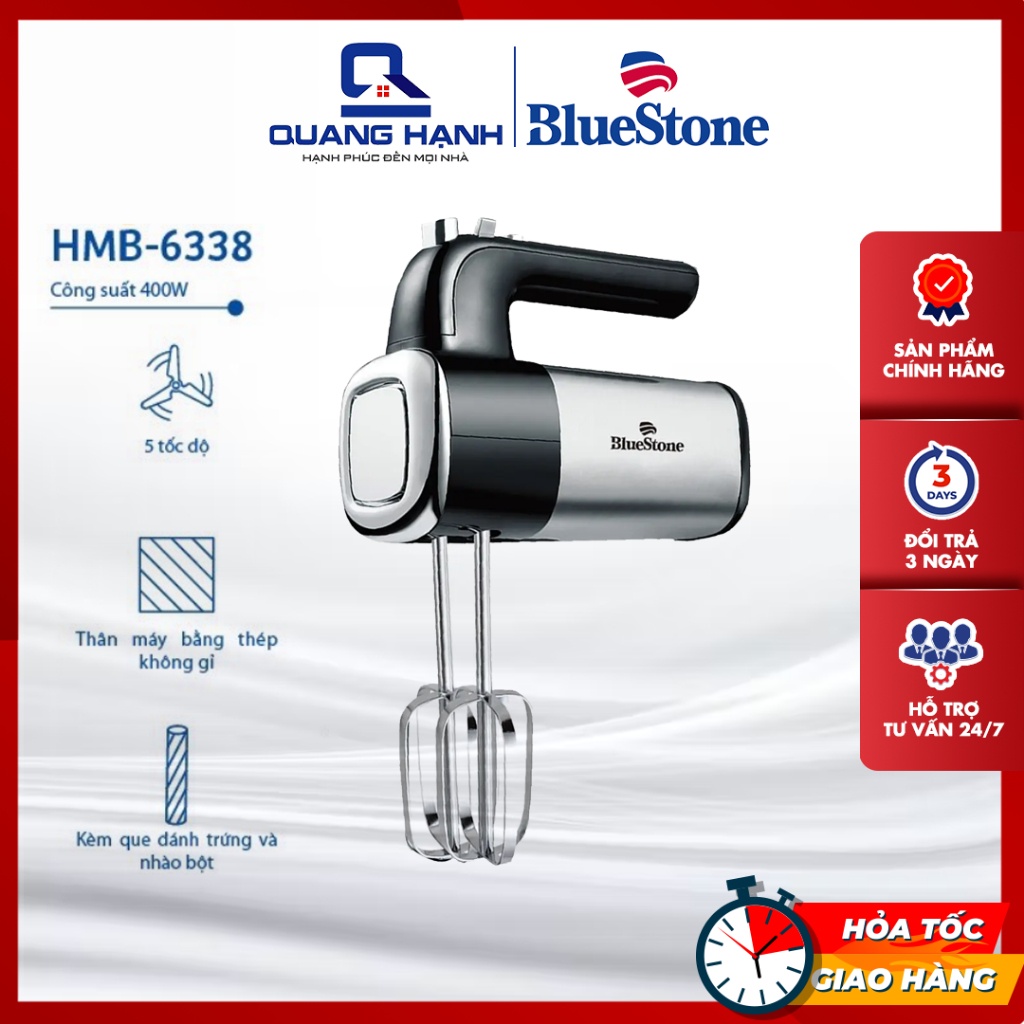 Máy đánh trứng bluestone hmb-6338 400w 5 tốc độ