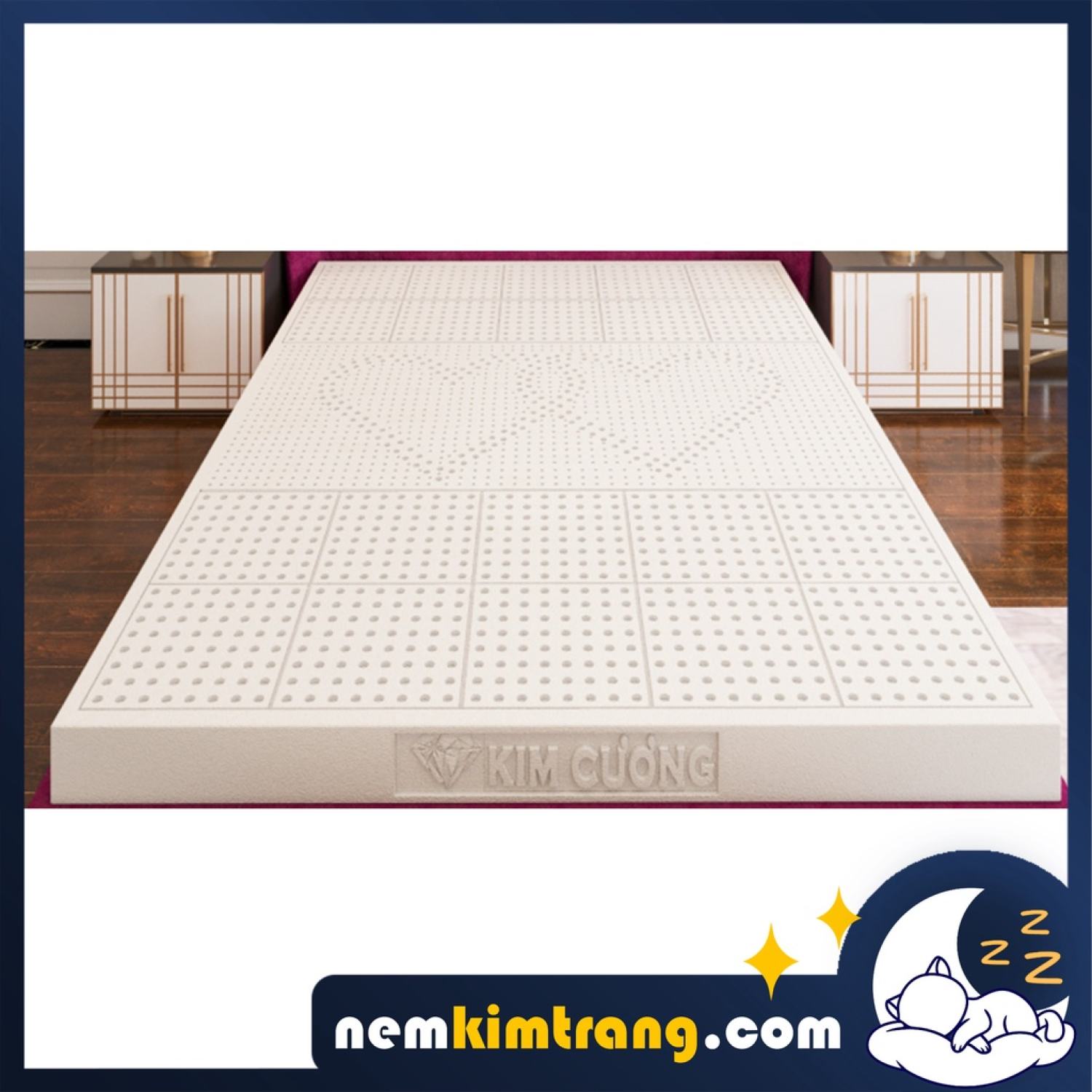 Nệm cao su thiên nhiên purelux 3'zone kim cương - chính hãng, bảo hành 12 năm