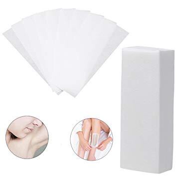 Depilatory Paper,100 Sheet Hair Removal Wax Paper Strips,Disposable Professional Hair Removal Tool Non-woven Waxing Strips,7.9’’ x 2.8’’