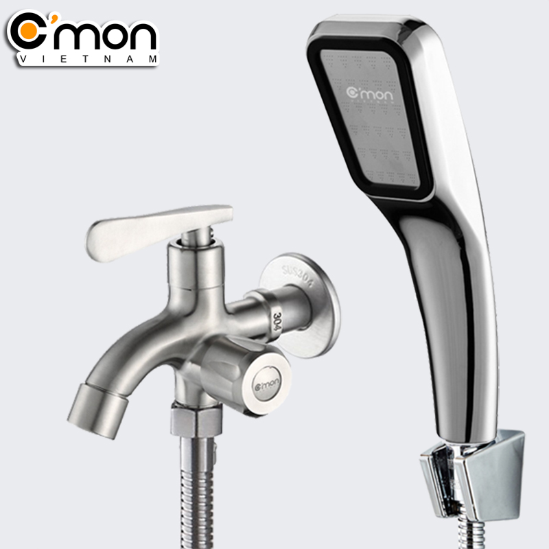 Combo bộ vòi sen tăng áp giá rẻ C'MON TS-09 + Củ sen lạnh C'MON CSL-01