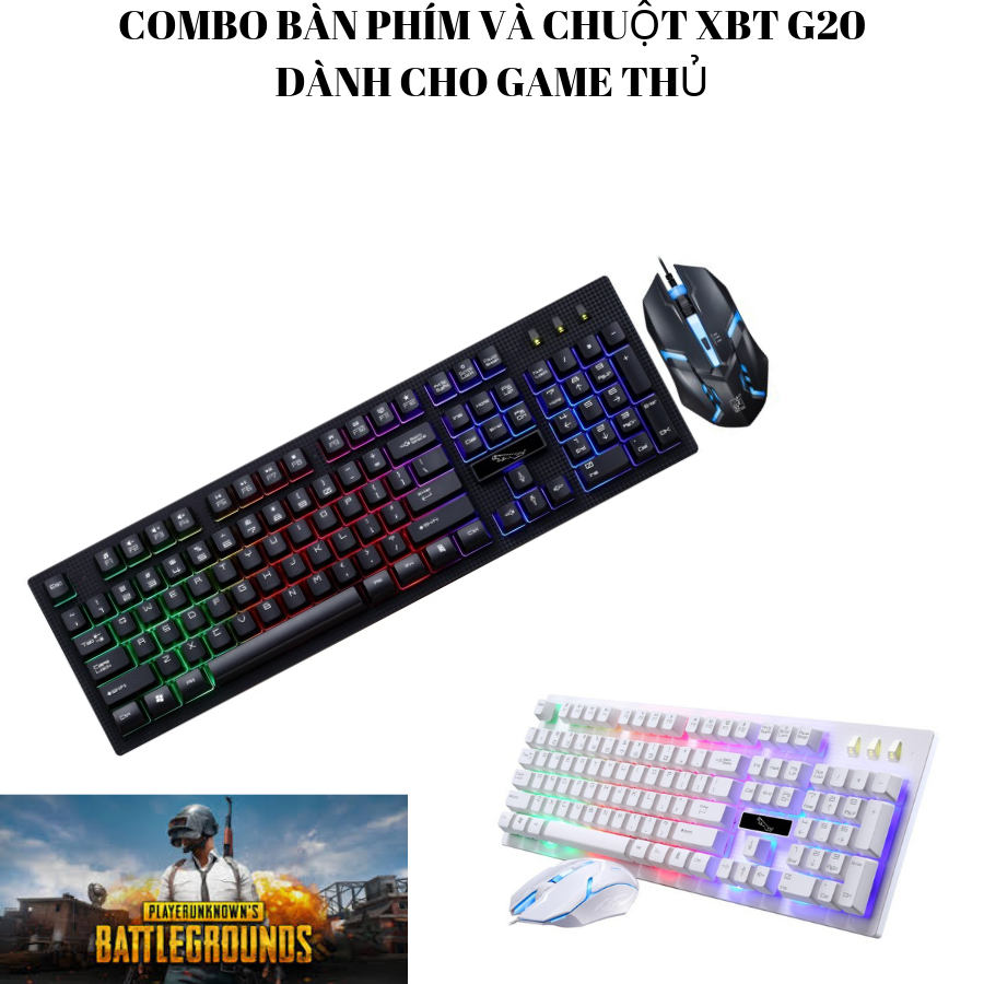 Combo Bàn Phím Và Chuột Máy Tính G20 + khuyen mai Miếng lót chuột chơi game 55k