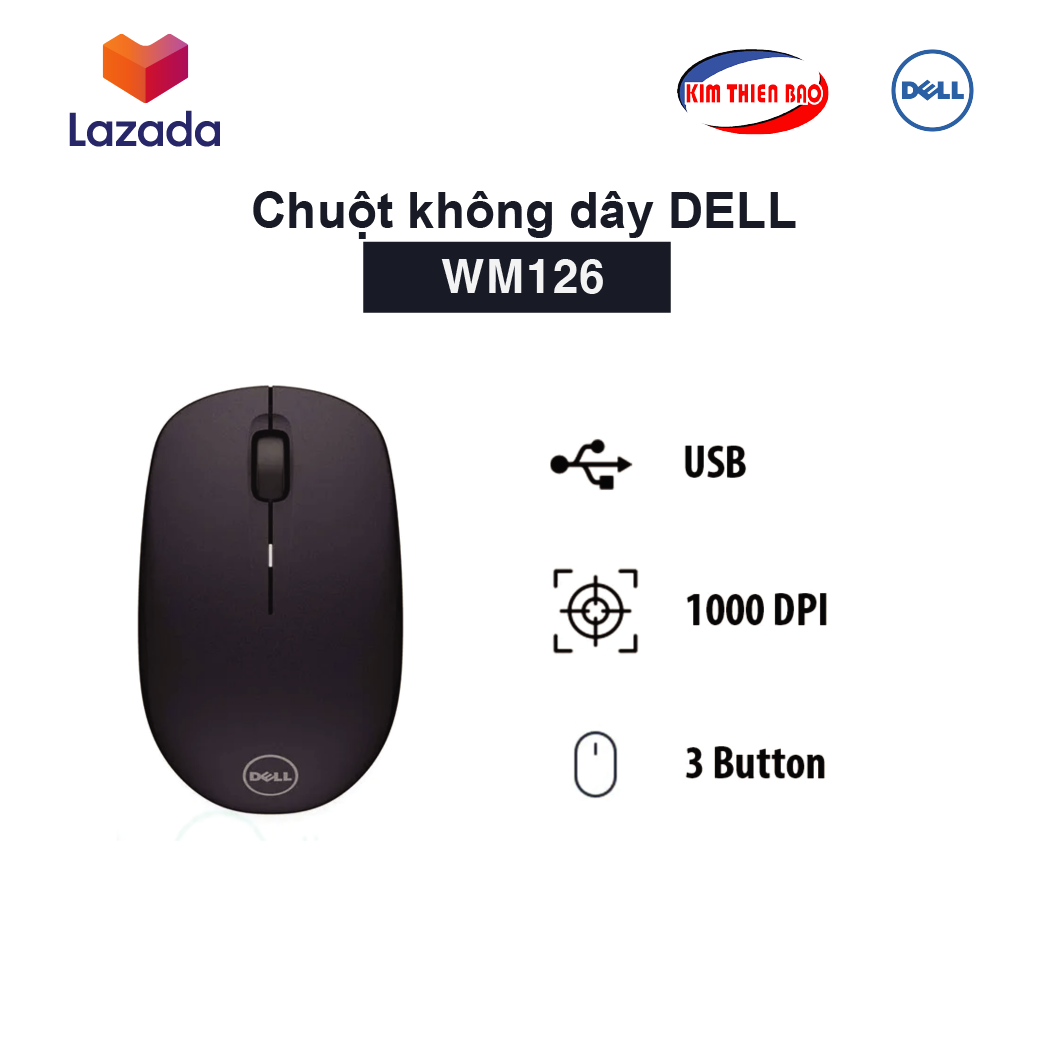 Chuột không dây Dell WM126 - Bảo hành chính hãng