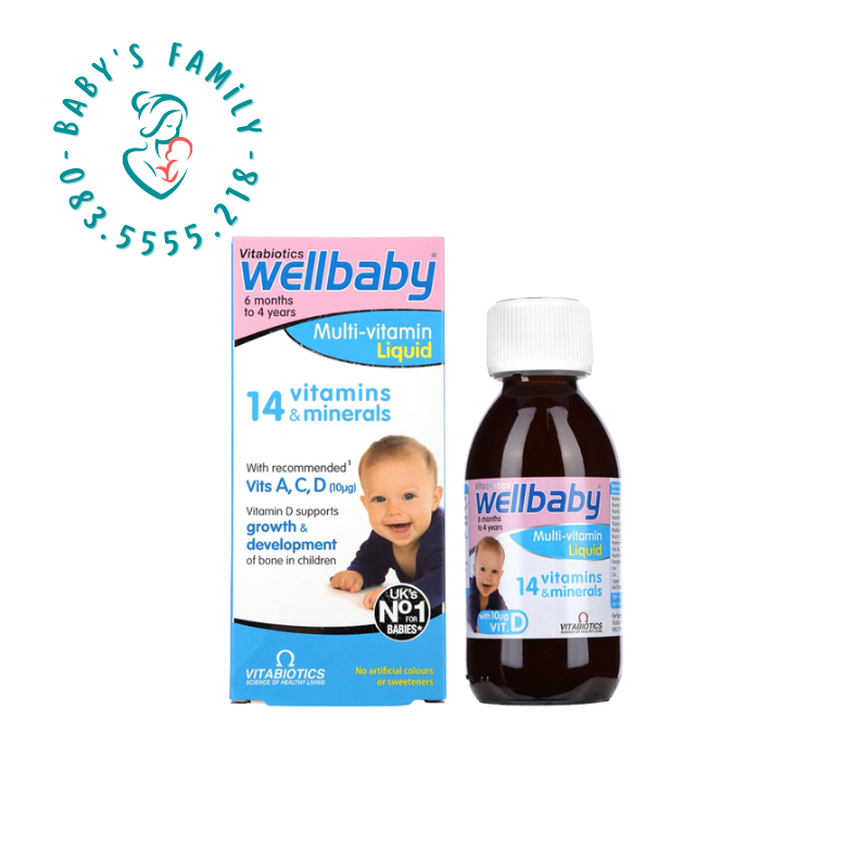Vitamin tổng hợp wellbaby anh cho bé từ 6 tháng - chai 150ml