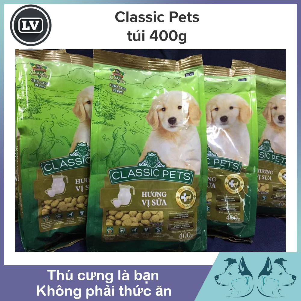 Thức ăn cho cún con vị sữa Classic pets (Gói 400gr) Phụ kiện Long Vũ