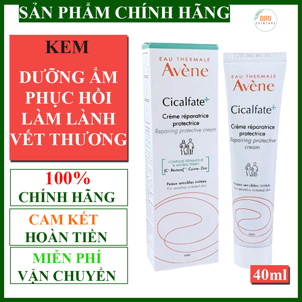 [Avene Xách Tay] Kem phục hồi Avene Cicalfate, làm lành sẹo và cấp ẩm cho da Avene Cicalfate Restorative Skin Cream 40ml