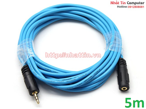 Cáp audio 3.5mm nối dài 5m dtech dt-6217 chính hãng