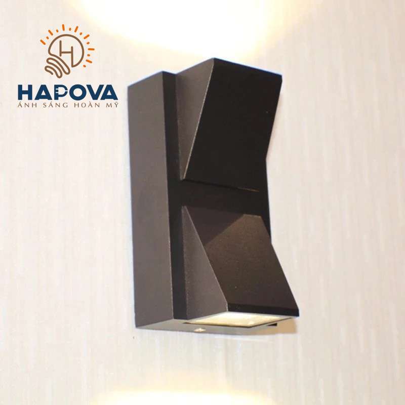 Đèn hắt tường trang trí ngoài trời 2 đầu hapova rissa 2369
