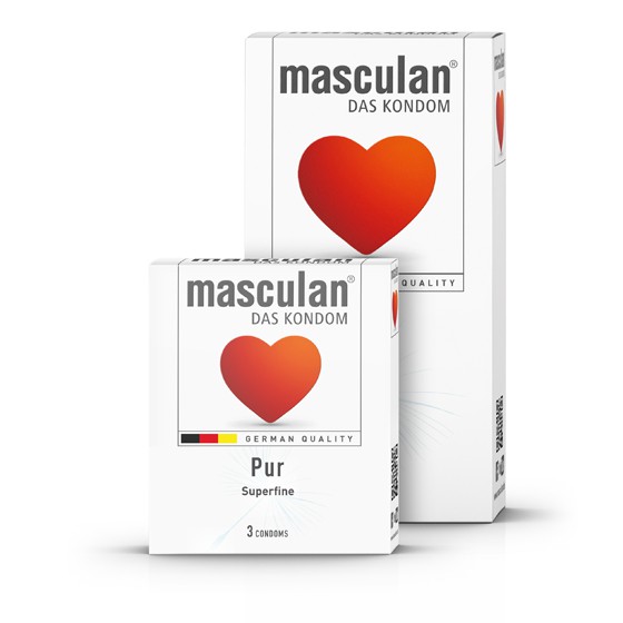 Bao cao su siêu mỏng masculan pur hộp 10 cái - cảm giác sống động giống như da thật