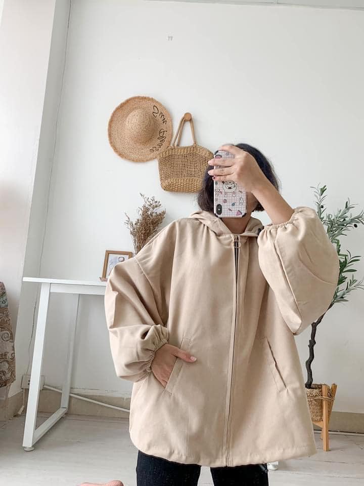 Áo khoác nỉ dày bo tay 2 lớp