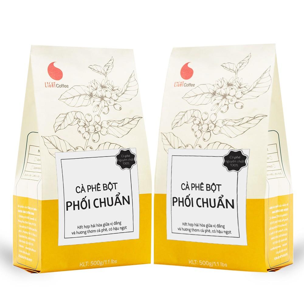 1kg Cà phê rang xay pha phin vị Phối chuẩn Light Coffee Gói 500g