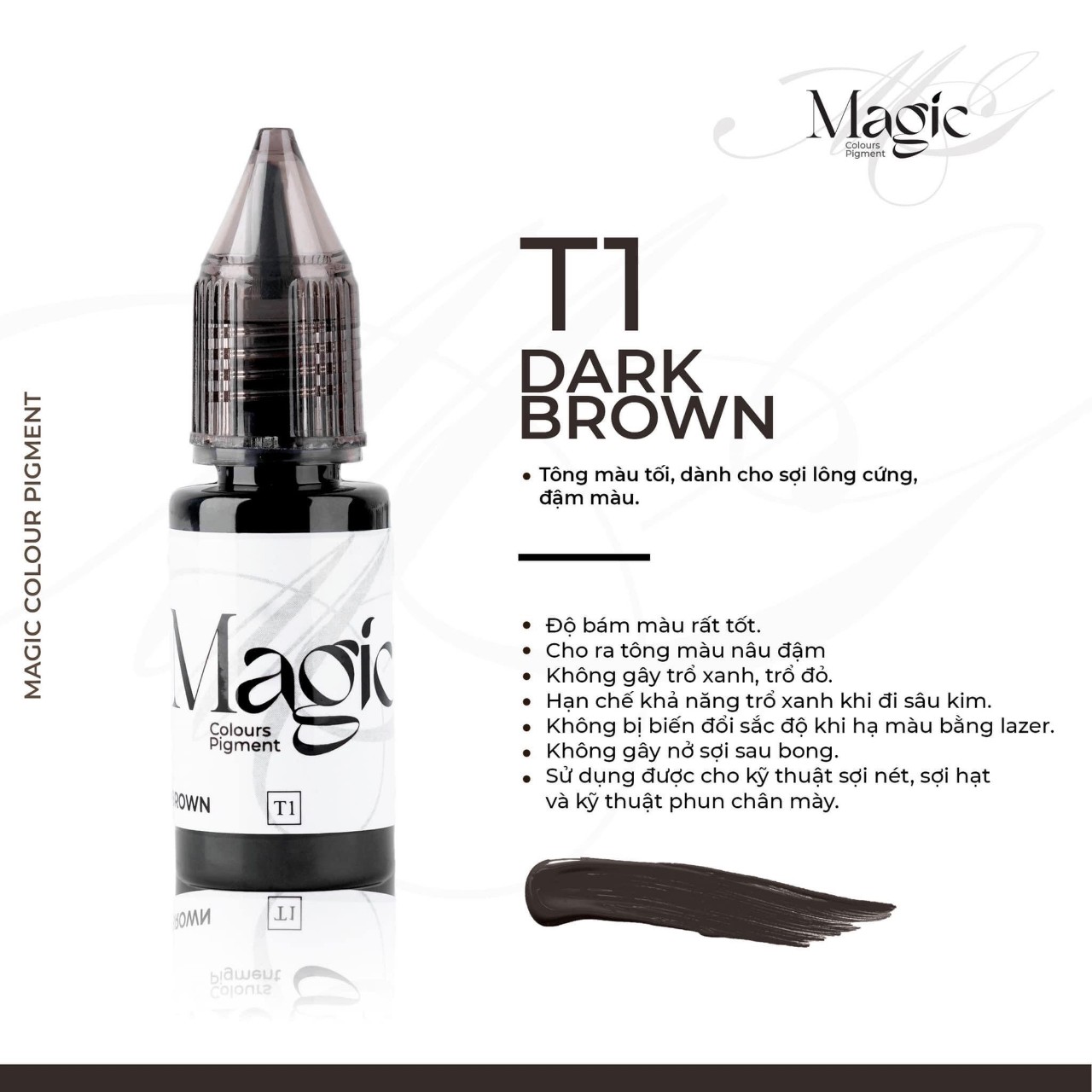 Mực Phun Xăm Điêu Khắc Chân Mày Magic Colour Pigment Mực Magic Hương Trà