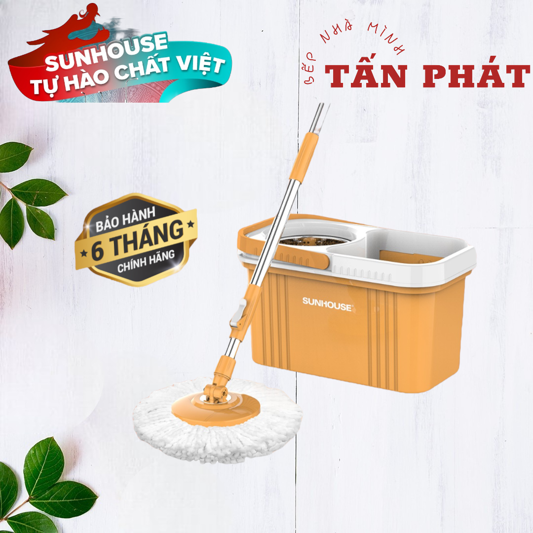 Bộ lau nhà 360 độ Sunhouse CL350PO Bảo hành chính hãng 6 tháng