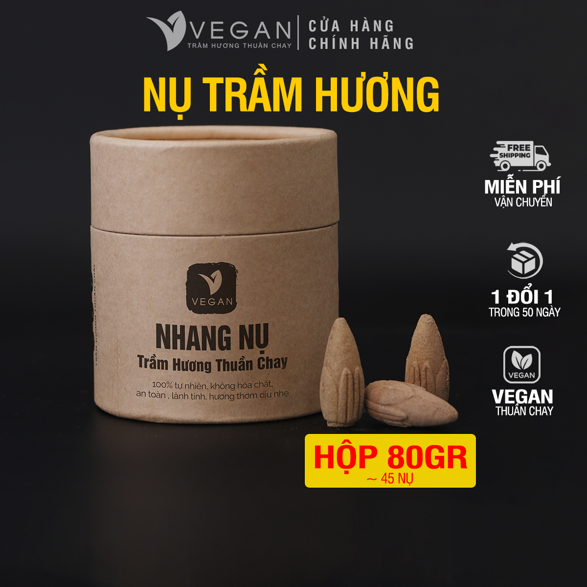 Nhang nụ trầm hương VEGAN thuần chay giúp xong nha, tẩy uế, mang lại không gian ấm áp