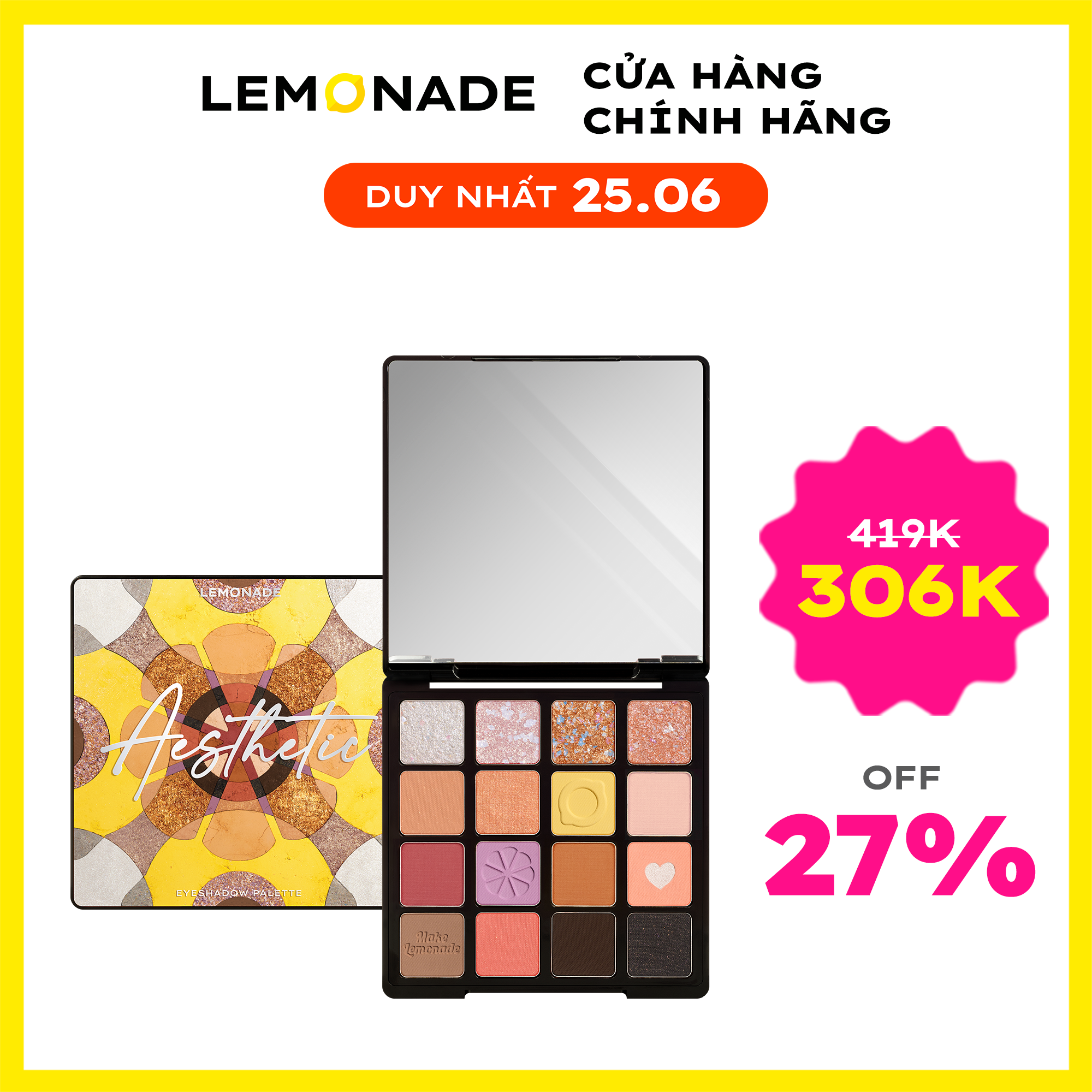 [FLASHSALE] Bảng phấn mắt Lemonade Aesthetic Eyeshadow Palette Version 2 20.8g