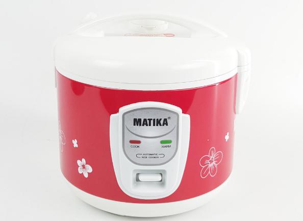 Nồi cơm điện matika 1.8l - 700w nắp gài màu trắng mtk - rc 1212