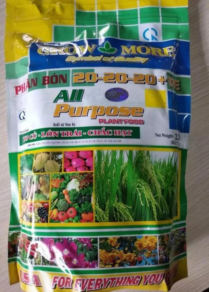 Phân bón lá cao cấp từ mỹ growmore 20-20-20+te 1kg phan bon la usa phan bon my