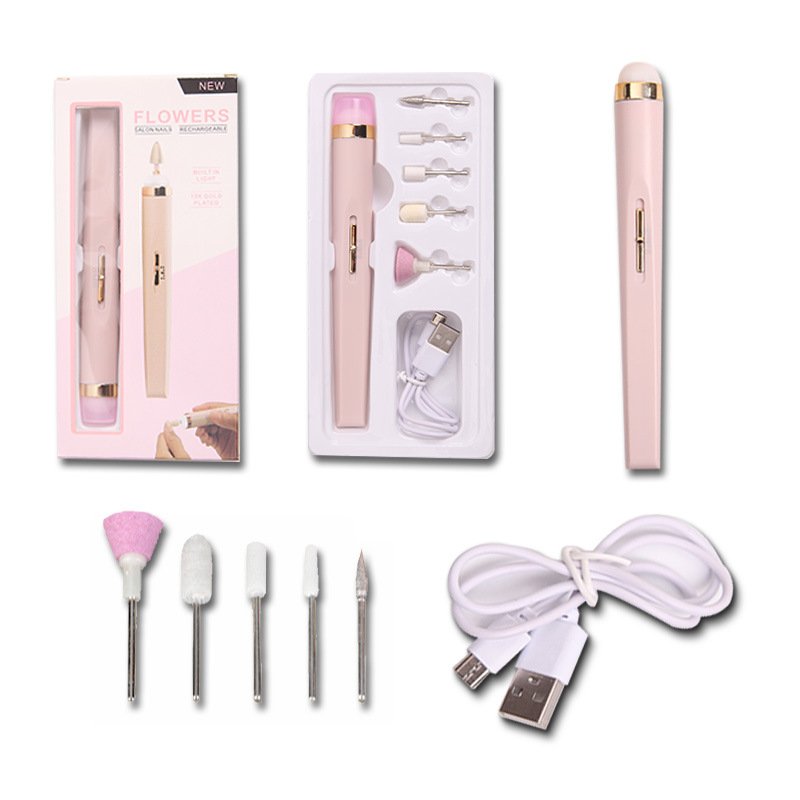 Máy mài móng mini 5 đầu, sạc tích điện, máy dũa móng tay chân, dụng cụ làm nail tại nhà