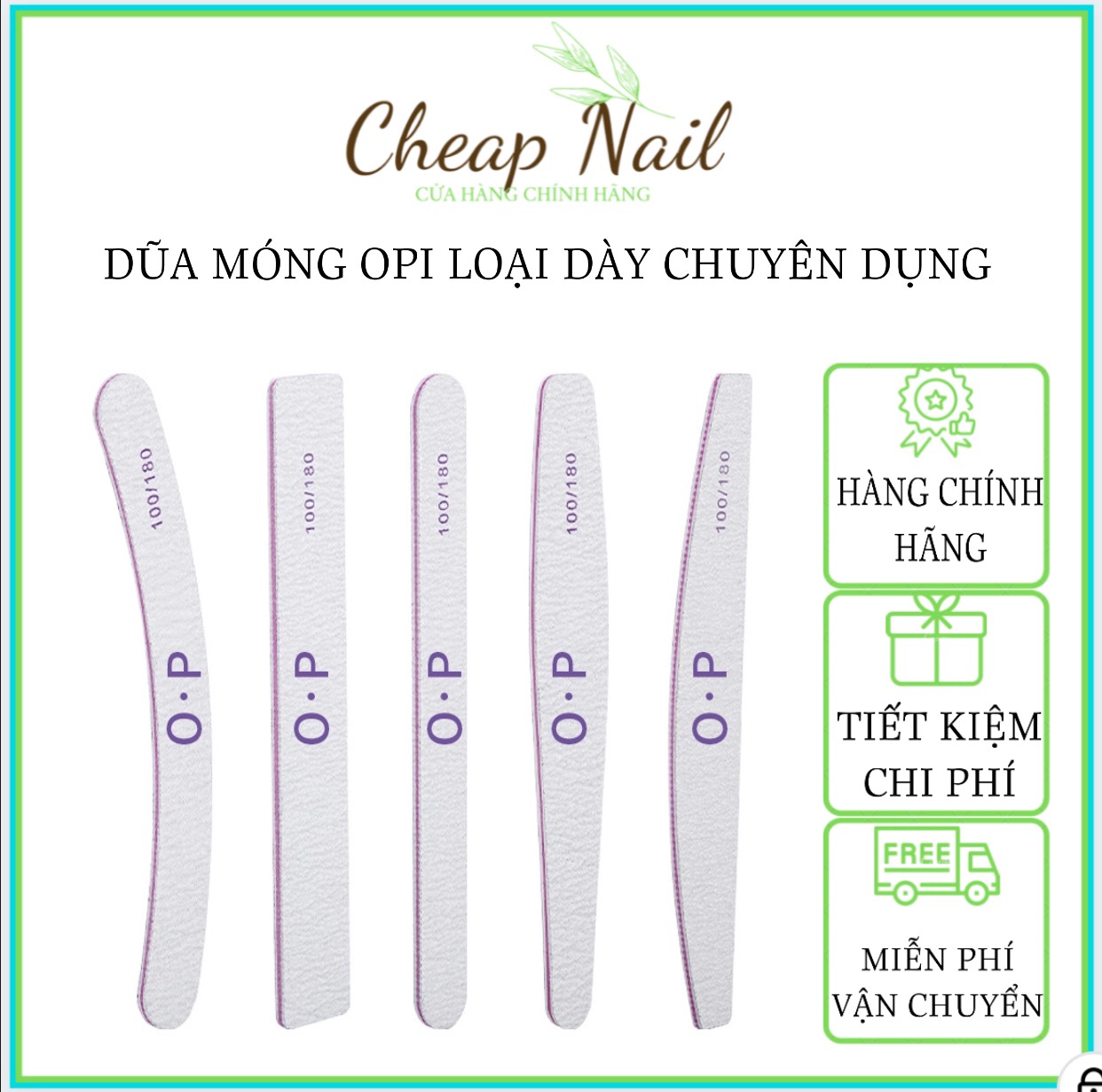 Dũa móng opi 100/180 loại dày chuyên dụng