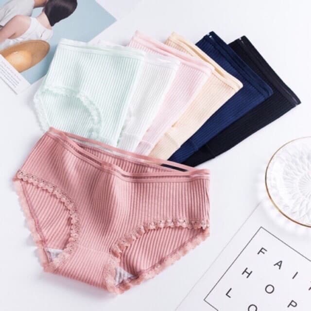 Bộ 5 quần lót tăm viền ren - m002