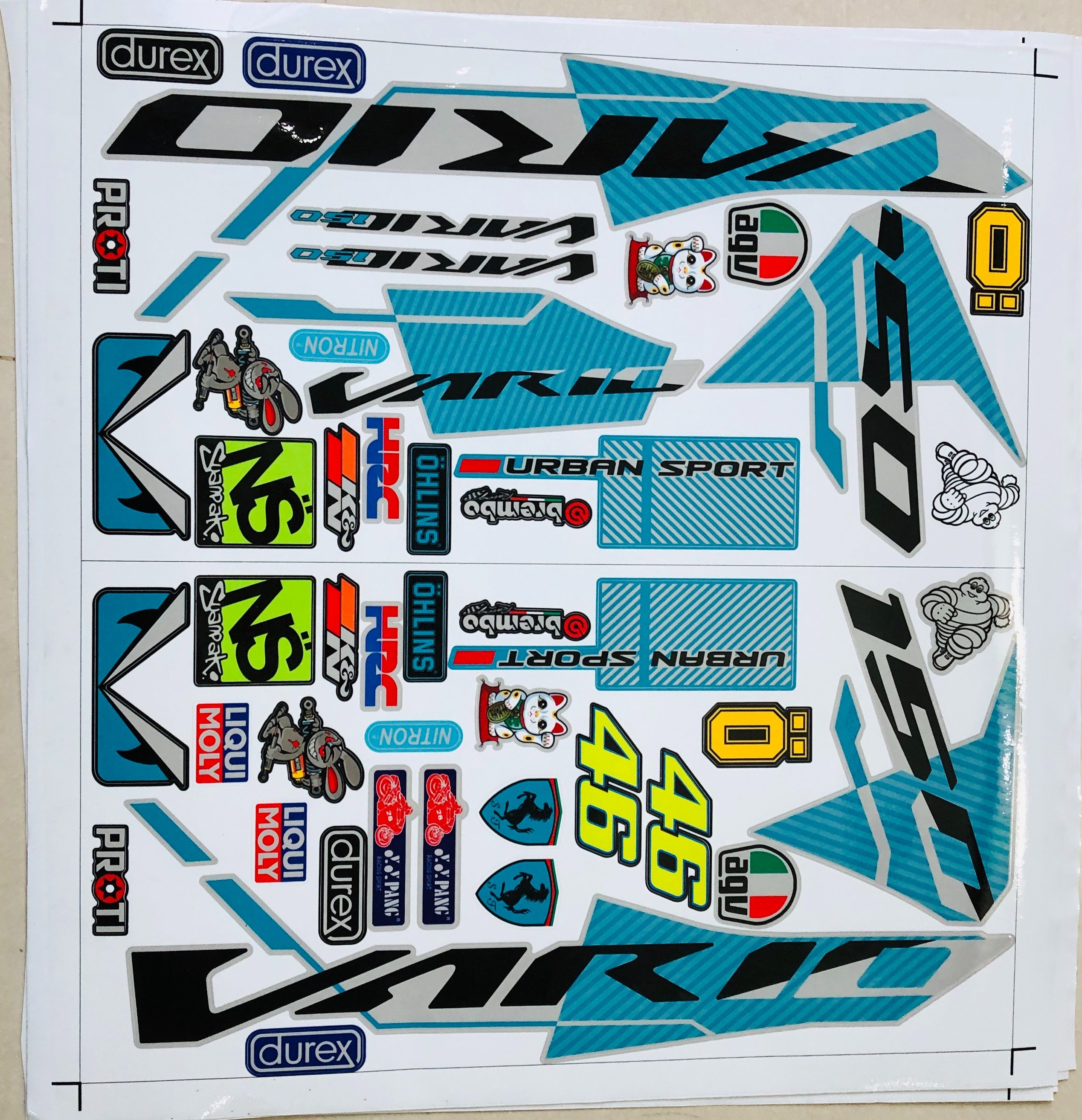 Tem rời vario 150 malay dán xe bạc