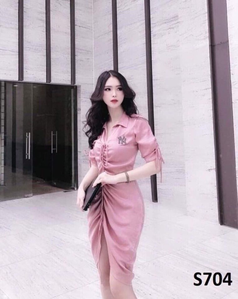 Đầm Nữ ( Váy Nữ ) Sơ Mi Rút Dây Kiểu Cách Thời Trang Bambo