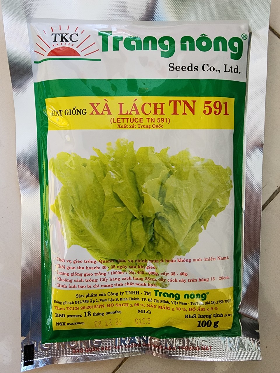 Hạt giống xà lách cao sản trang nông tn 591