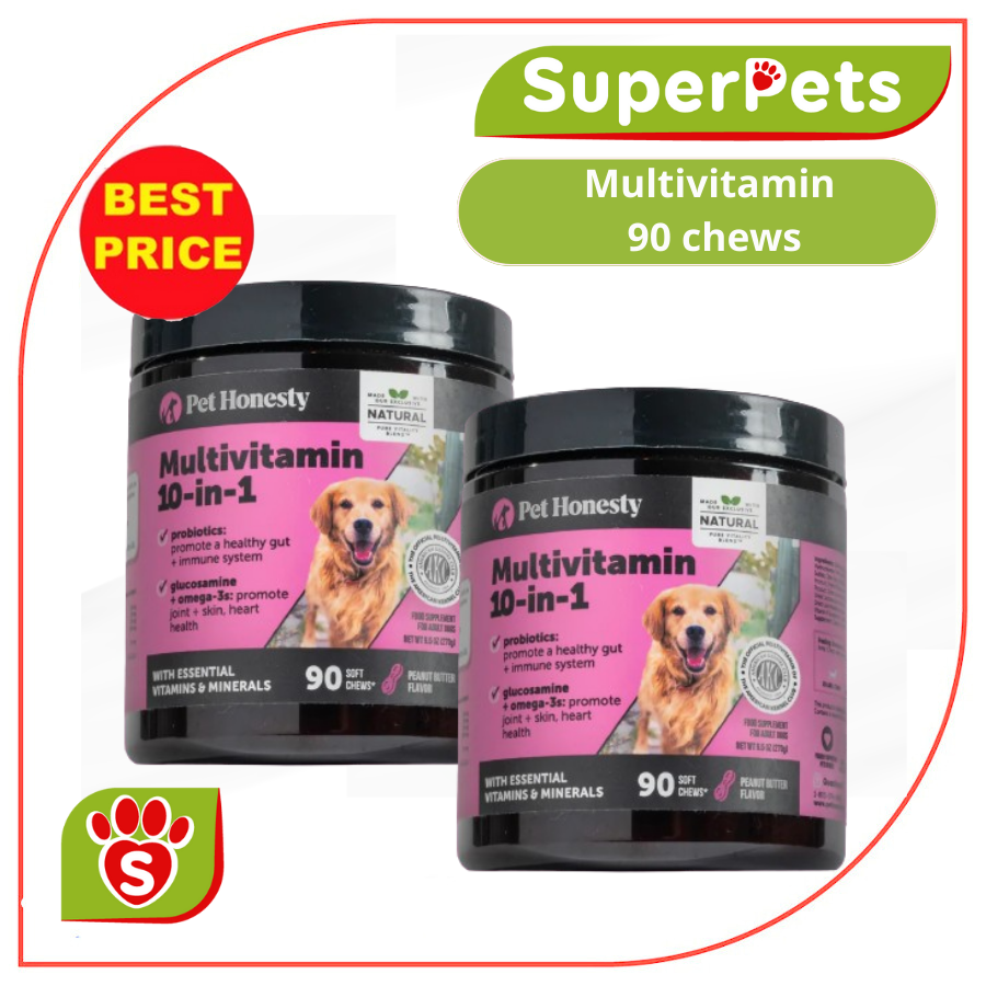 Pethonesty Multivitamin 10-in-1 Soft Chews Multivitamin Tablets for Dogs Superpets Vietnam