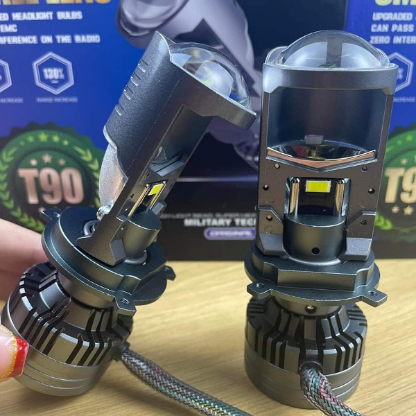 đèn led Bi cầu MINI T90 công suất 65/70w chân h4 bảo hành 1 năm