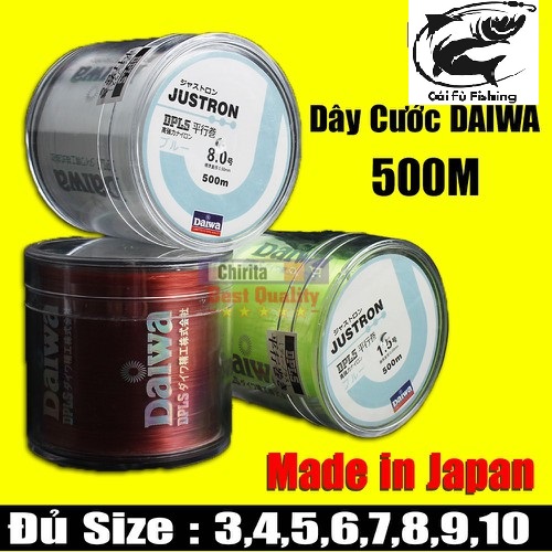 Dây cước câu cá siêu bền daiwa justron dài 500m có đủ size - 500m