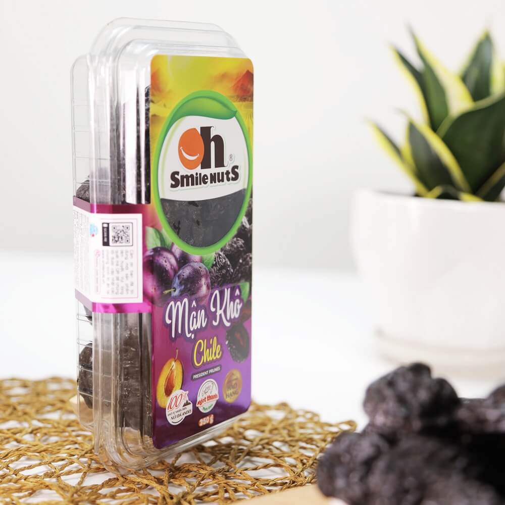 Mận Khô Smile Nuts Hộp 350g - Mận khô tự nhiên trên cát nóng, giữ nguyên hương vị, khác biệt với mận sấy khô thông thường)