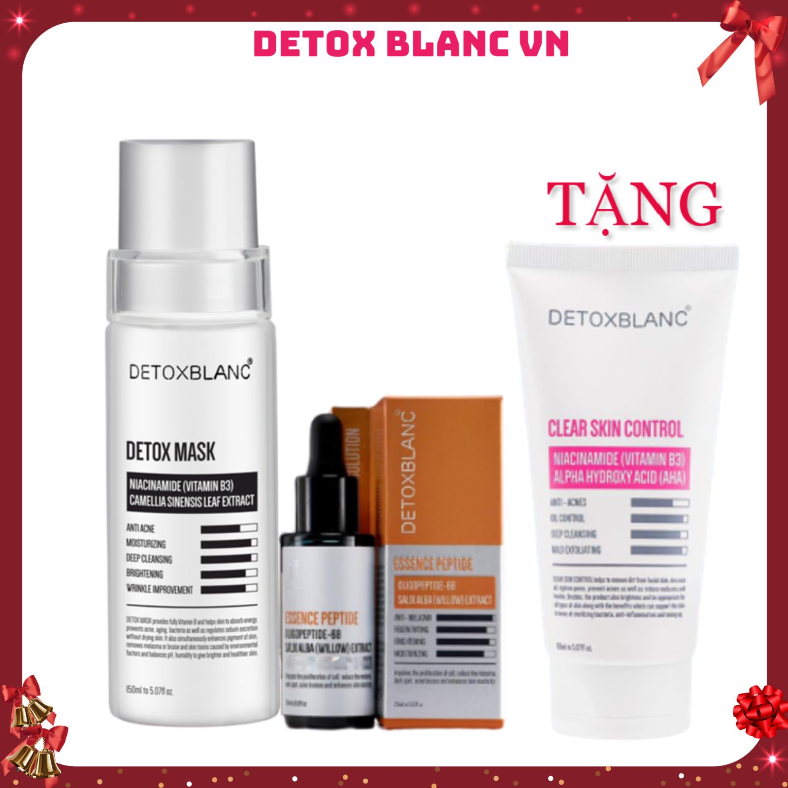 Combo xóa nám tàn nhang da detox blanc tặng sữa rửa mặt