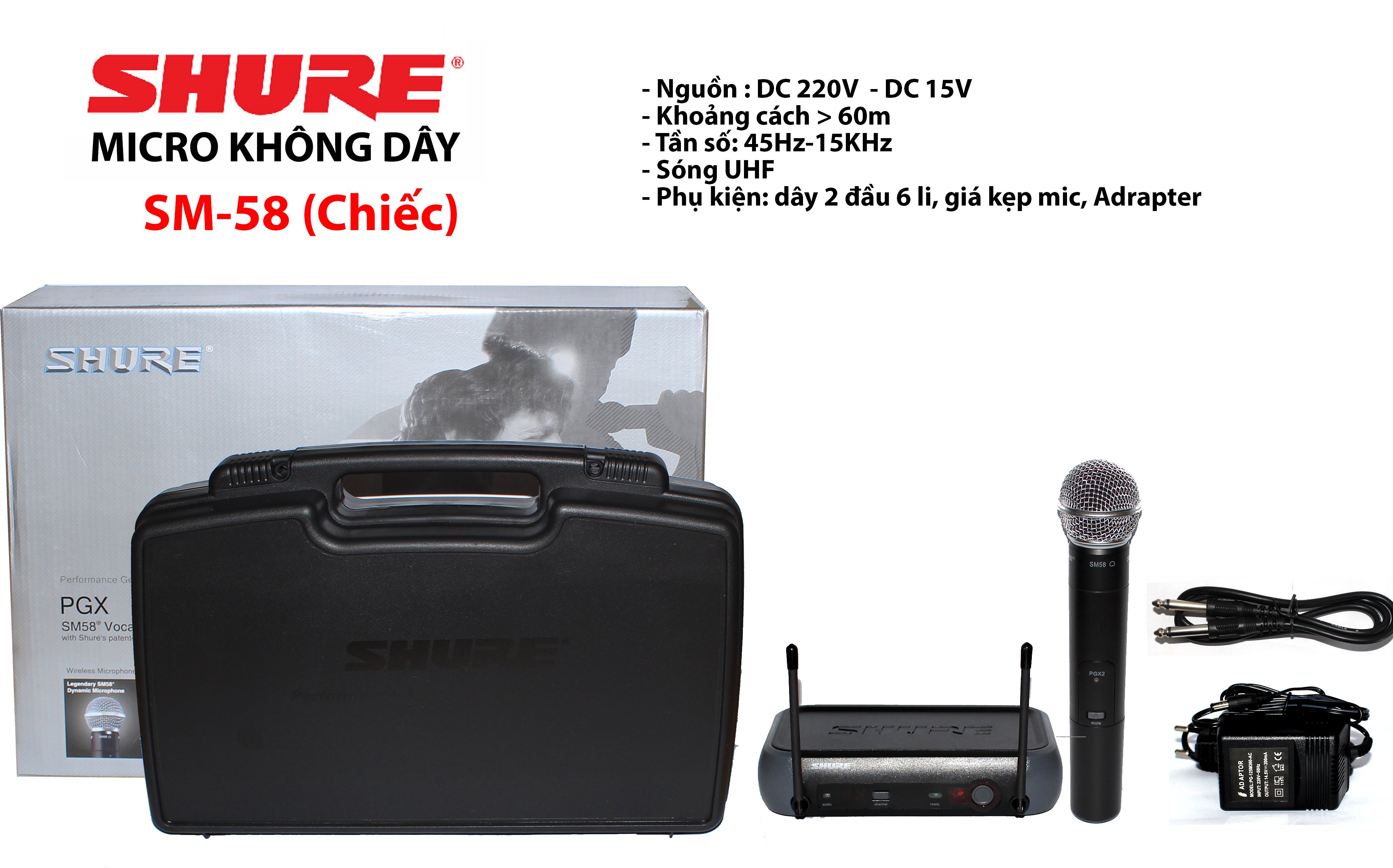 [HCM]Micro không dây Shure SM58 (Loại 1 micro)