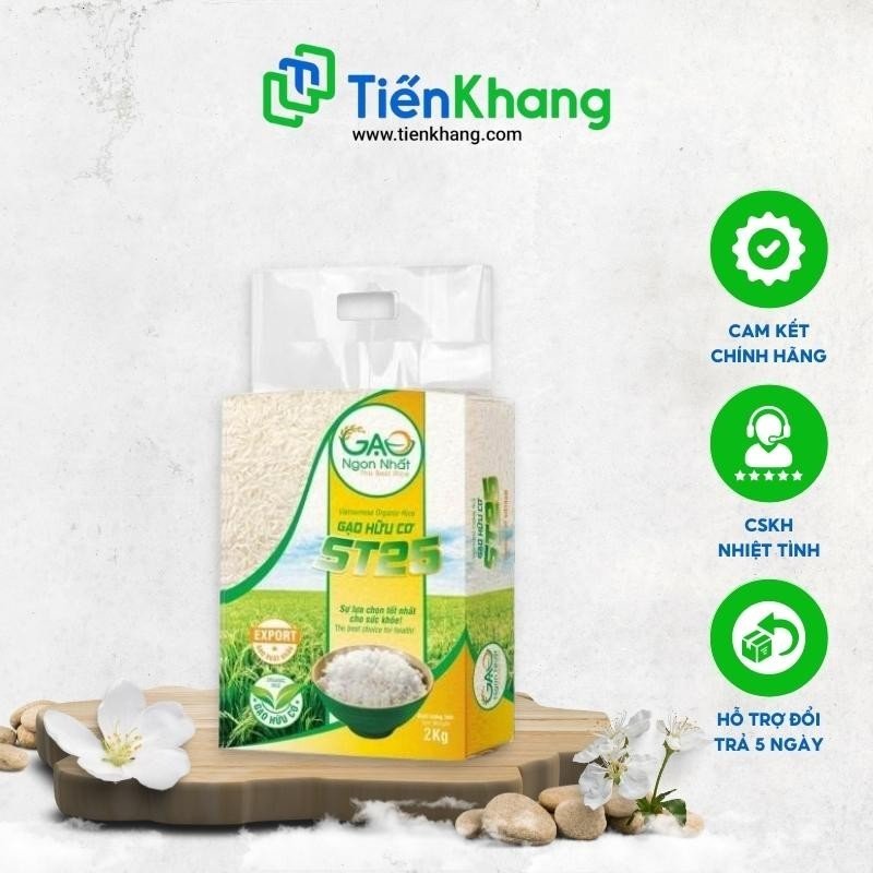 Gạo ST25 xuất khẩu - Gạo trắng chà máy 6 tháng hữu cơ