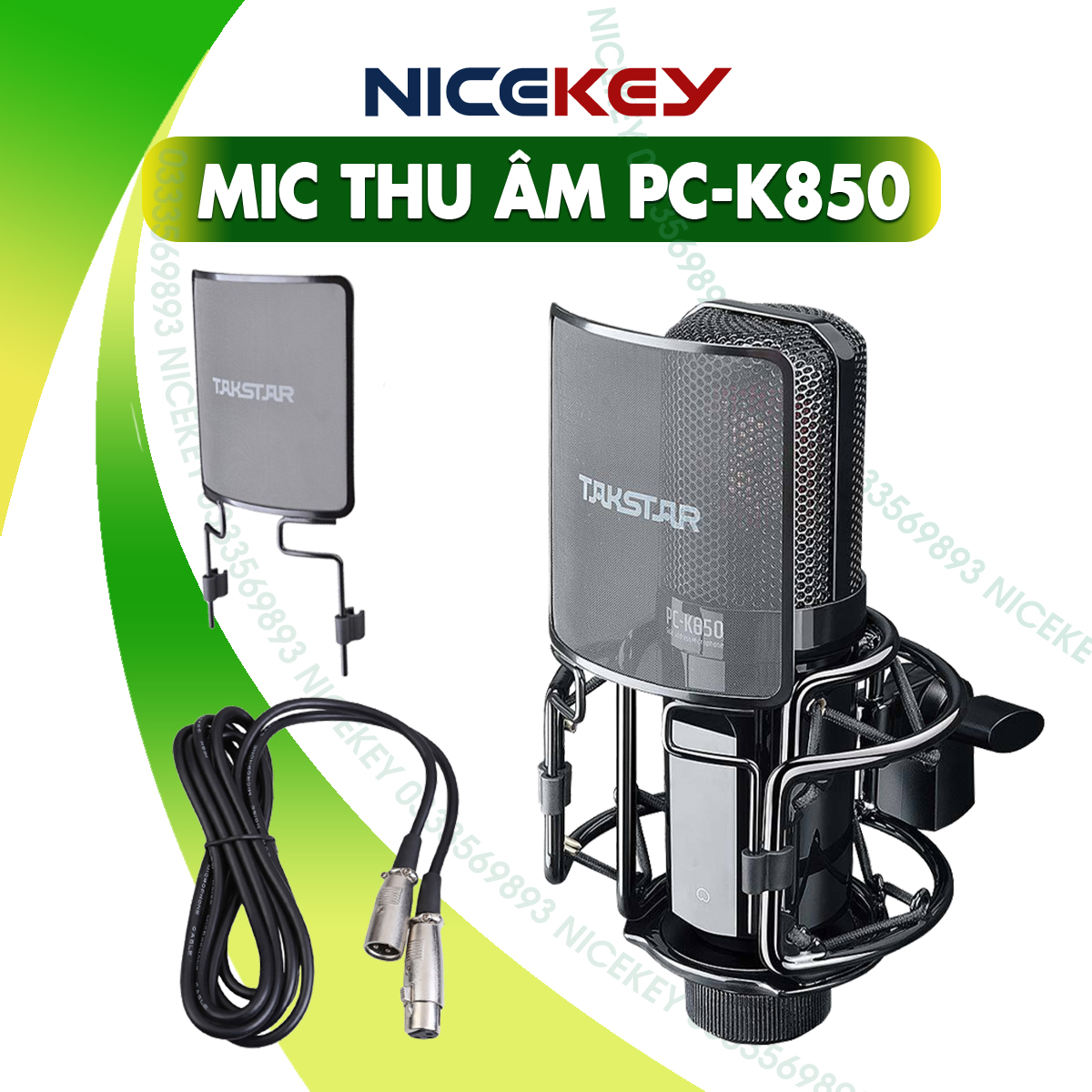 Mic thu âm takstar pc-k850, mic hát karaoke, mic livestream, micro thu âm trong phòng thu, bảo hành 12 tháng