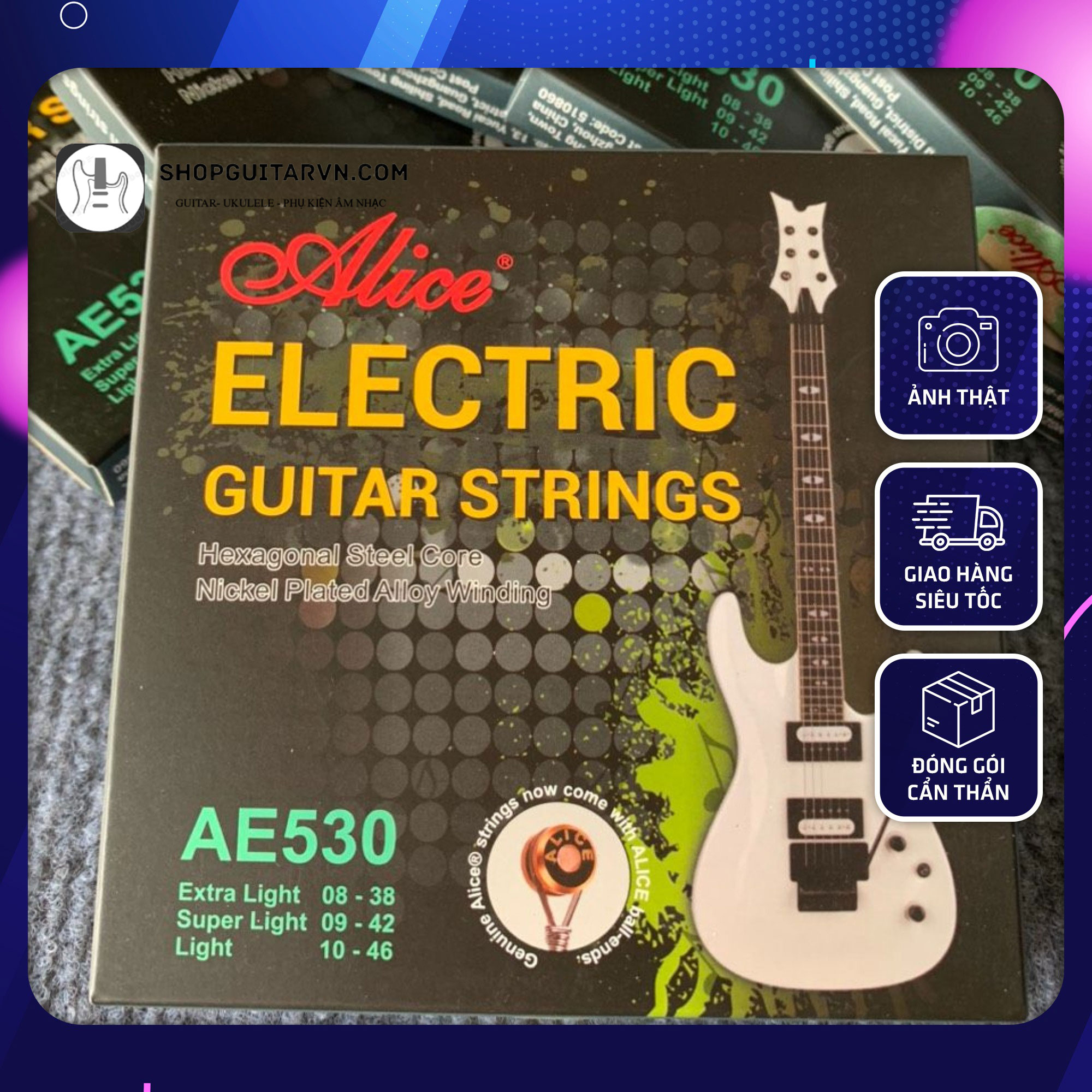 Bộ dây đàn guitar điện - alice ae530 - hàng chính hãng - shop guitar vn store