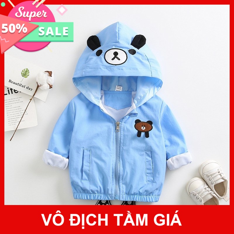 💖 XẢ LỖ 💖 Áo khoác gió hình GẤU CON SIÊU HOT, SIÊU ĐẸP - 3 màu size từ 7-32kg