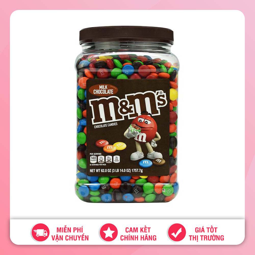 (Date 2.2024) KẸO SOCOLA SỮA MỸ M&M MILK CHOCOLATE PANTRY SIZE 1.75KG