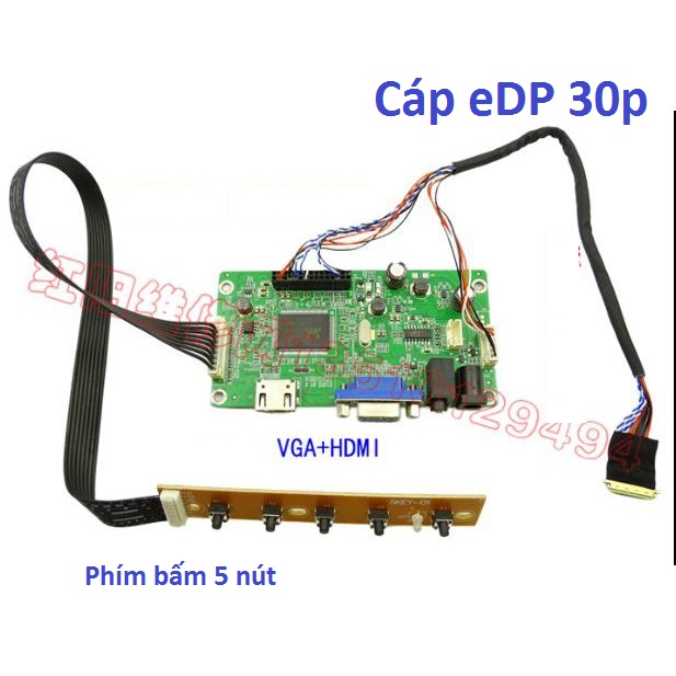 Bộ test Panel Laptop 30 pin LED eDP 1366x768