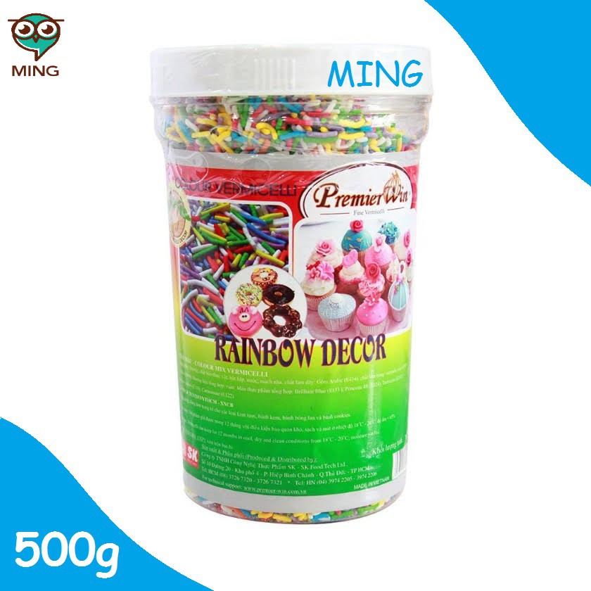 Cốm màu cầu vồng COLOUR MIX 500g trang trí bánh Gato Cupcake Muffin