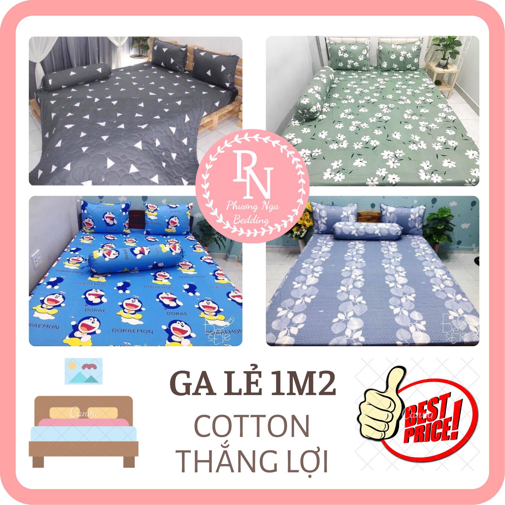 Ga lẻ 1m2 x 2m Cotton Thắng Lợi chuẩn logo