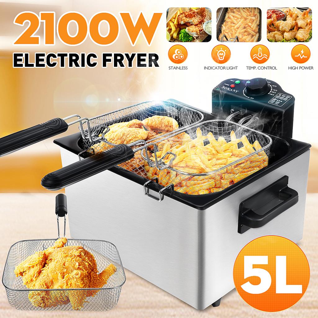 Bếp Chiên Nhúng Điện 5L-bếp chiên điện-bếp chiên nhúng dùng điện sokany WJ 801 +3 RỔ
