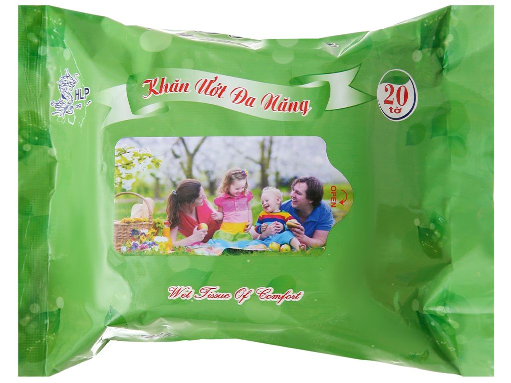 3/8 khăn ướt đa năng hlp gói 20 miếng combo 2 gói