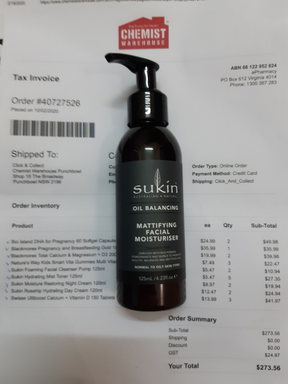 SUKIN Kem Dưỡng Ẩm Cân Bằng Dầu Sukin Oil Balancing Mattifying Facial Moisturiser 125ml