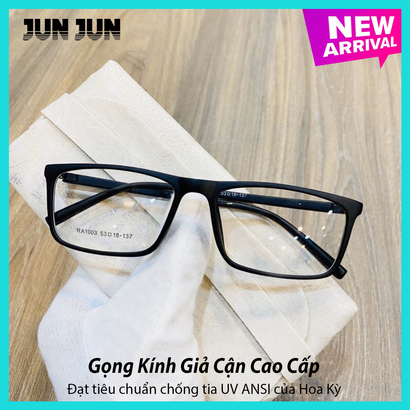 [Gọng kính cận] Kính giả cận không độ cao cấp tròng chống tia UV CN1003
