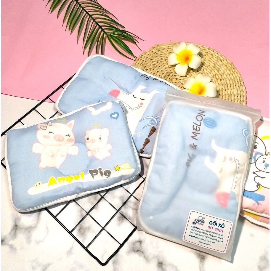 Gối lõm xô xuất Nhật Good Mama với chất liệu mềm mại và thấm hút tốt cho bé sơ sinh - TINI KIDS PLAZA