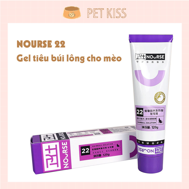 Gel dinh dưỡng Nourse 22 hỗ trợ tiêu búi lông, tránh gây tắc ruột